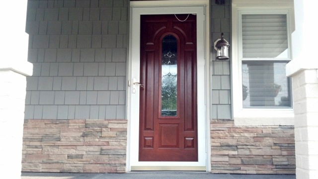 New front door, siding and tile accents