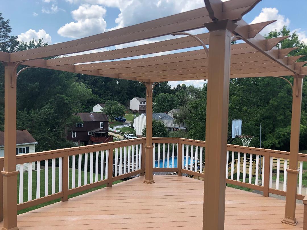new second story deck patio with pagoda